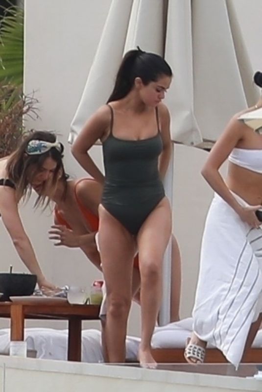 SELENA GOMEZ in Swinsuit at a Beach in Cabo 02/09/2019