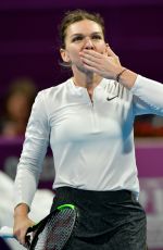 SIMONA HALEP at 2019 WTA Qatar Open Semi-final in Doha 02/15/2019