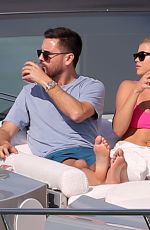 SOFIA RICHIE in a Pink Bikini on a Yacht in Miami 02/17/2019