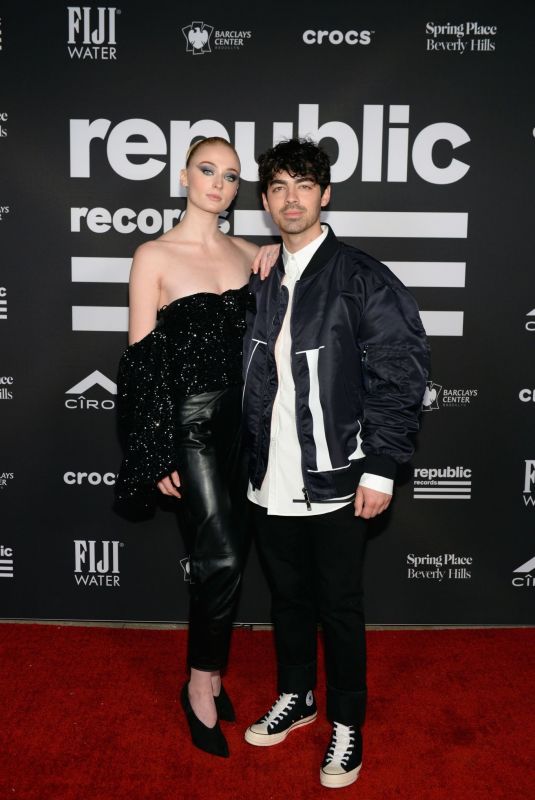 SOPHIE TURNER and JOE JONAS at Republic Records Grammys After-party in Los Angeles 02/10/2019