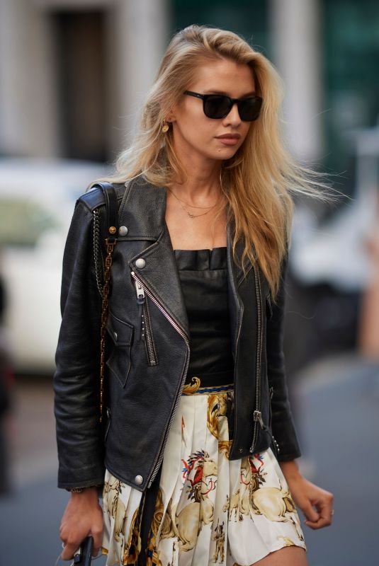 STELLA MAXWELL Leaves Versace Show at Milan Fashion Week 02/22/2019