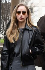 SUKI WATERHOUSE Arrives at Salvatore Ferragamo Fashion Show in Milan 02/23/2019