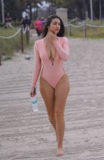 TAO WICKRATH in Swimsuit on the Beach in Miami 02/11/2019
