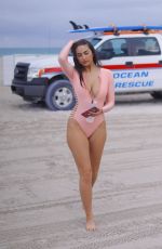 TAO WICKRATH in Swimsuit on the Beach in Miami 02/11/2019
