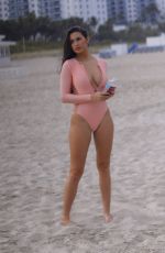 TAO WICKRATH in Swimsuit on the Beach in Miami 02/11/2019