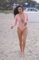 TAO WICKRATH in Swimsuit on the Beach in Miami 02/11/2019