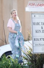 TORI SPELLING in Denim Overalls Out in Calabasas 02*16/2019
