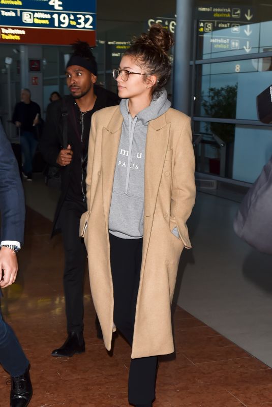 ZENDAYA COLEMAN Arrives at Charles De Gaulle Airport in Paris 02/26/2019