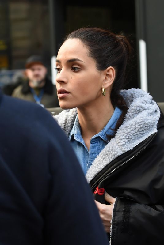 ADRIA ARJONA on the Set of Morbius in Manchester 03/26/2019