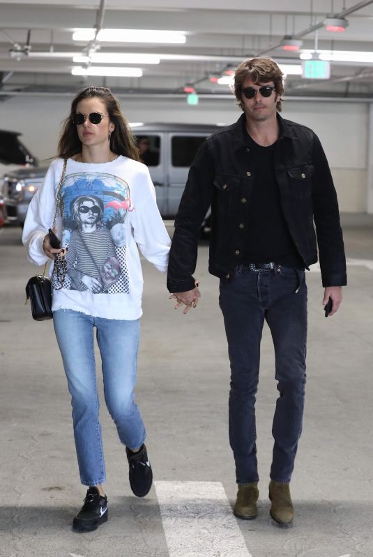 ALESSANDRA AMBROSIO and Nicolo Oddi Heading to a Movies in Century City 03/14/2019