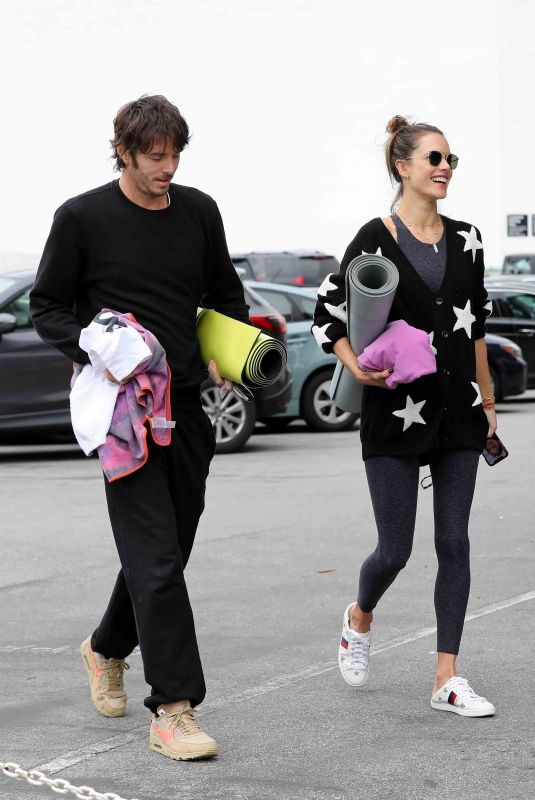ALESSANDRA AMBROSIO and Nicolo Oddi Heading to Yoga Studio in Venice Beach 03/11/2019