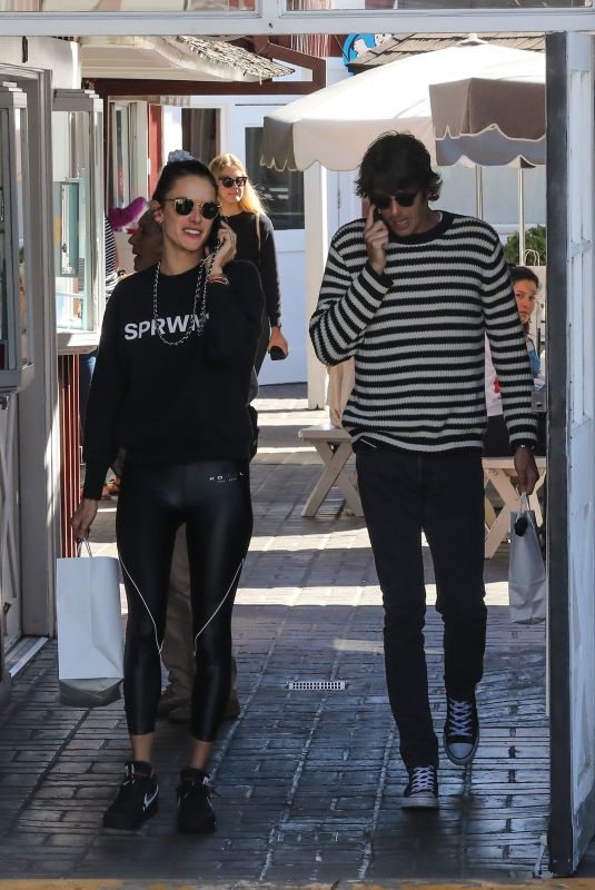 ALESSANDRA AMBROSIO and Nicolo Oddi Shopping at Brentwood Country Mart 03/13/2019