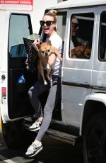ALESSANDRA TORRESANI Out with Her Dog in Studio City 03/29/2019