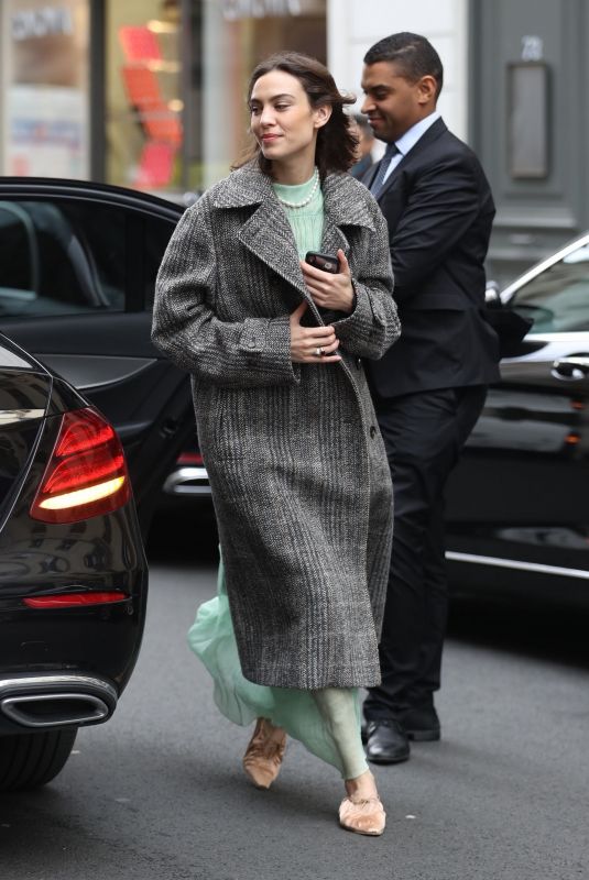 ALEXA CHUNG Arrives at Bristol Hotel in Paris 03/04/2019