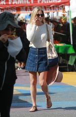 ALI LARTER in Denim Skirt at Farmers Market in Santa Monica 03/27/2019