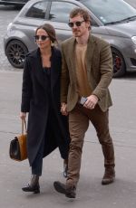 ALICIA VIKENDER and Michael Fassbender at Girafe Restaurant in Paris 03/03/2019
