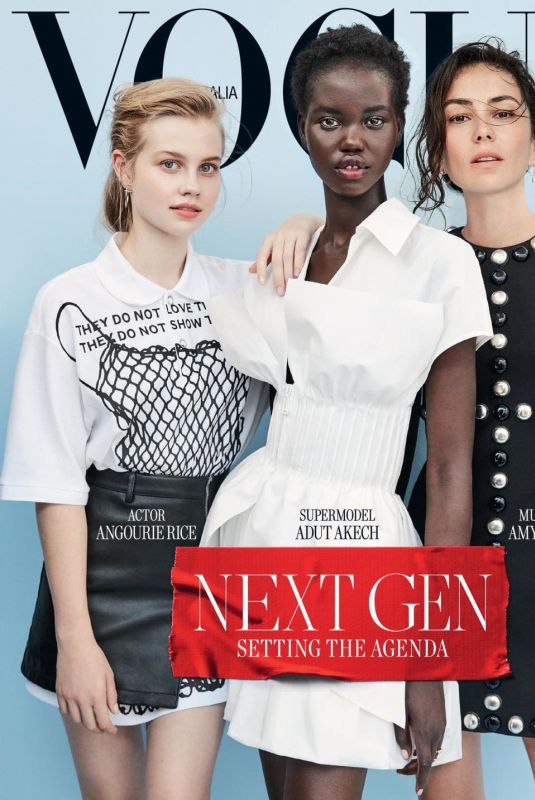 ANGOURIE RICE, ADUT AKECH and AMY SHARK vor Vogue, Australia March 2019
