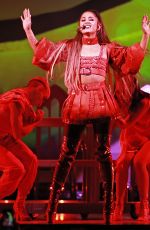 ARIANA GRANDE Performs at Sweentner World Tour in Boston 03/20/2019