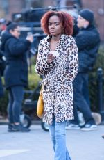 ASHLEIGH MURRAY on the Set of Katy Keene in New York 03/22/2019
