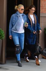 BELLA and YOLANDA HADID Out in New York 03/30/2019