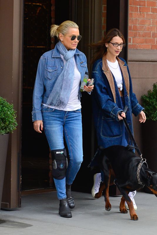 BELLA and YOLANDA HADID Out in New York 03/30/2019