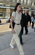 BELLA HADID Arrives at Louis Vuittion Office in Paris 03/04/2019