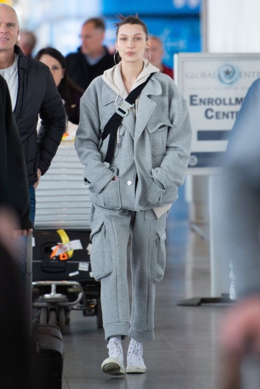 BELLA HADID at JFK Airport in New York 03/06/2019