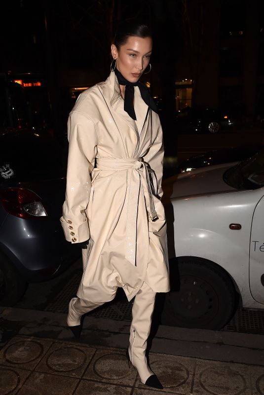 BELLA HADID Heading to Louis Vuitton Party in Paris 03/01/2019