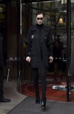 BELLA HADID Leaves Her Hotel in Paris 03/01/2019