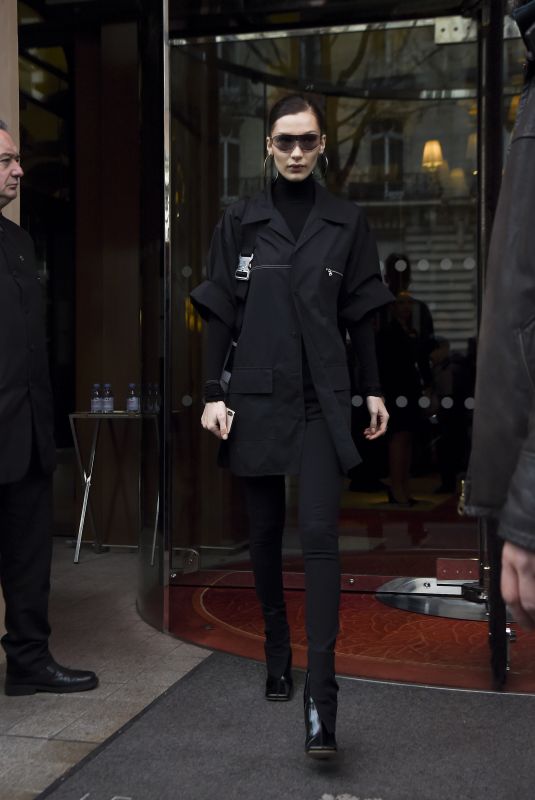 BELLA HADID Leaves Her Hotel in Paris 03/01/2019