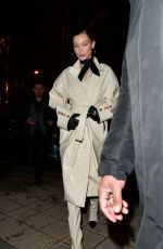 BELLA HADID Leaves Royal Monceau Hotel in Paris 03/01/2019