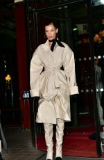 BELLA HADID Leaves Royal Monceau Hotel in Paris 03/01/2019