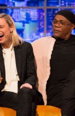 BRIE LARSON and Samuel L. Jackson at Jonathan Ross Show in London 03/02/2019