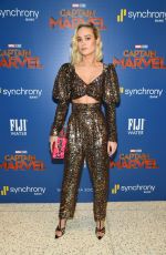 BRIE LARSON at Captain Marvel Screening in New York 03/06/2019
