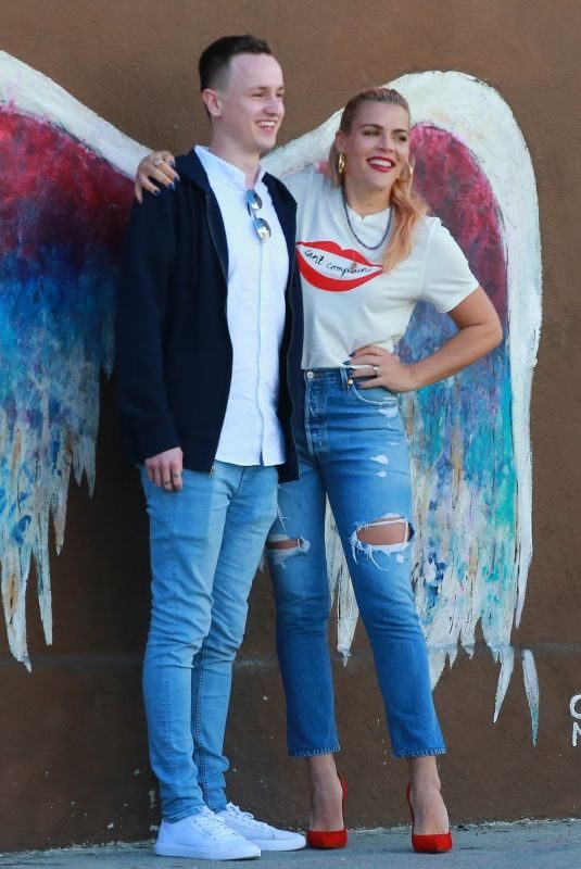BUSY PHILIPPS Out Filming in Los Angeles 03/20/2019
