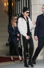 CARA DELEVINGNE Leaves Ritz Hotel in Paris 03/05/2019