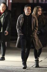 CARLY CHAIKIN and Rami Malek on the Set of Mr Robot in New York 03/14/2019