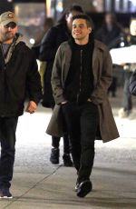 CARLY CHAIKIN and Rami Malek on the Set of Mr Robot in New York 03/14/2019