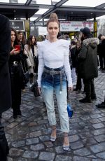 CAROLINE RECEVEUR Arrives at Balmain Fashion Show at PFW in Paris 03/01/2019