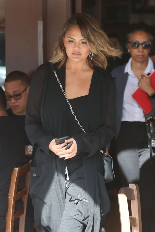 CHRISSY TEIGEN at Il Pastaio in Beverly Hills 02/26/2019