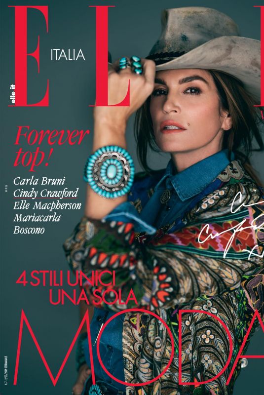CINDY CRAWFORD in Elle Magazine, Italy March 2019