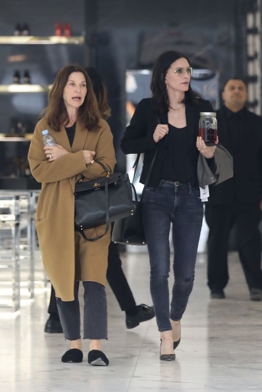 COURTENEY COX and AMANDA ANKA Shopping at Saint Laurent in Beverly Hills 03/21/2019