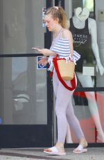 DAKOTA FANNING Leaves a Gym in Studio City 03/01/2019