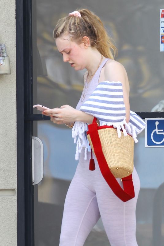 DAKOTA FANNING Leaves a Gym in Studio City 03/01/2019