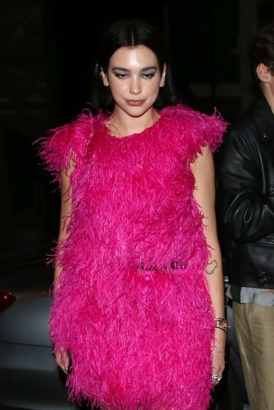 DUA LIPA Celebrates Isaac Carew