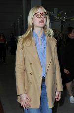 ELLE FANNING at Charles De Gaulle Airport in Paris 03/02/2019