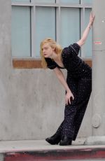ELLE FANNING on the Set of Music Video for Teen Spirit Movie in Los Angeles 03/21/2019