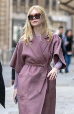 ELLE FANNING Out and About in Paris 03/02/2019
