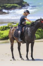 ELSA PATAKY Riding a Horse on the Beach in Byron Bay 03/19/2019