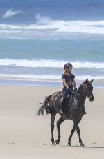 ELSA PATAKY Riding a Horse on the Beach in Byron Bay 03/19/2019